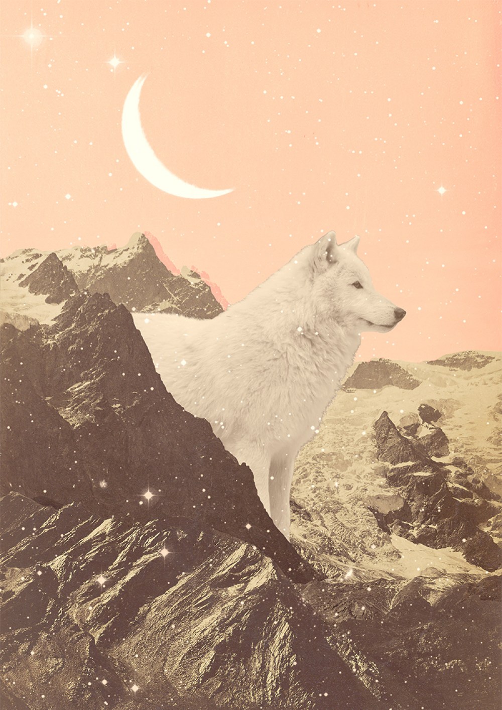 <dive><h1>Giant White Wolf in Mountains</h1></dive>